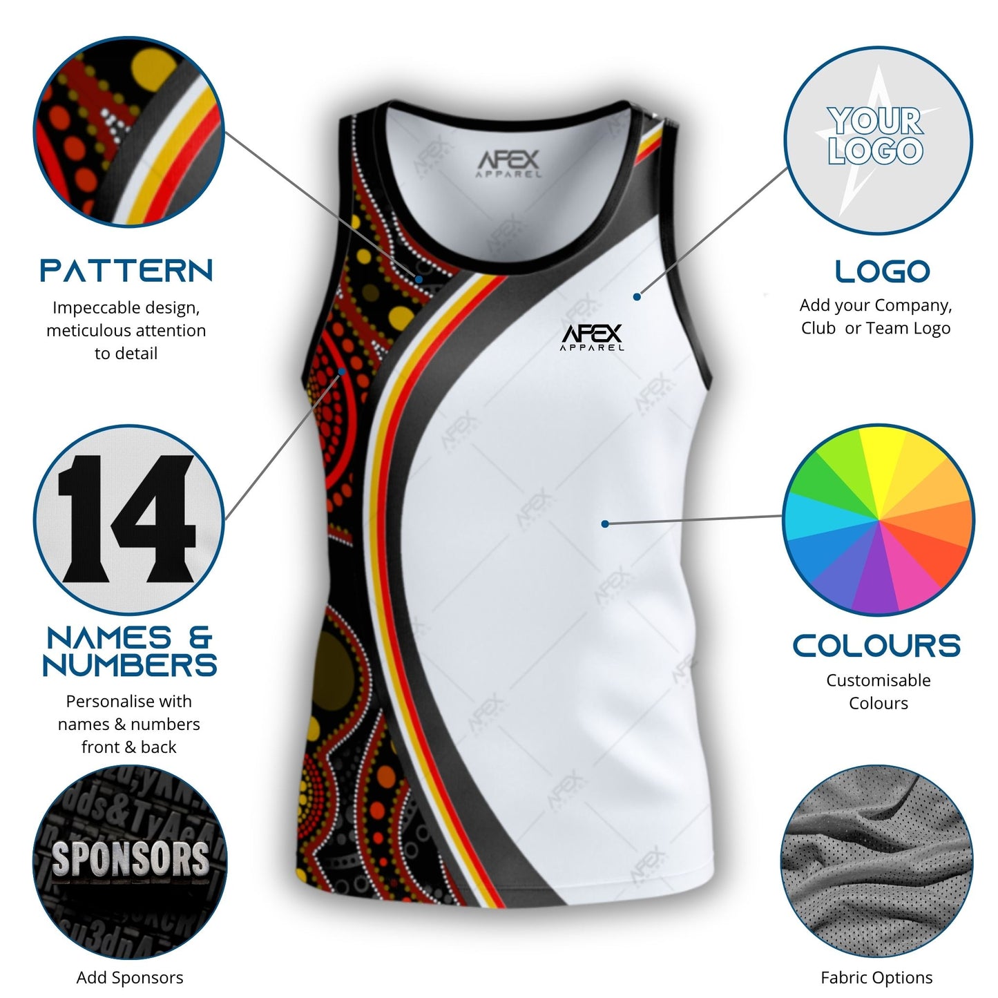 Indigenous 001 - Design Your Own Singlet