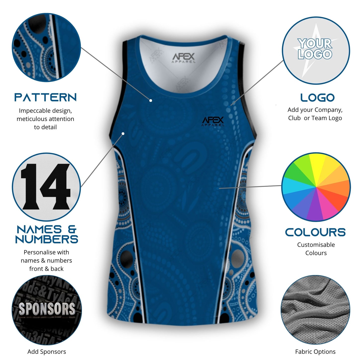 Indigenous 011 - Design Your Own Singlet