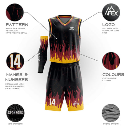 Custom Basketball Uniform - Inferno
