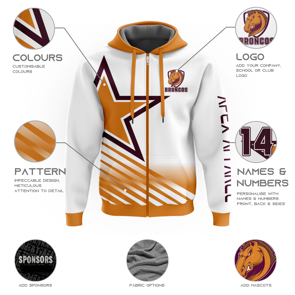 Customised Sports Zip Hoodie