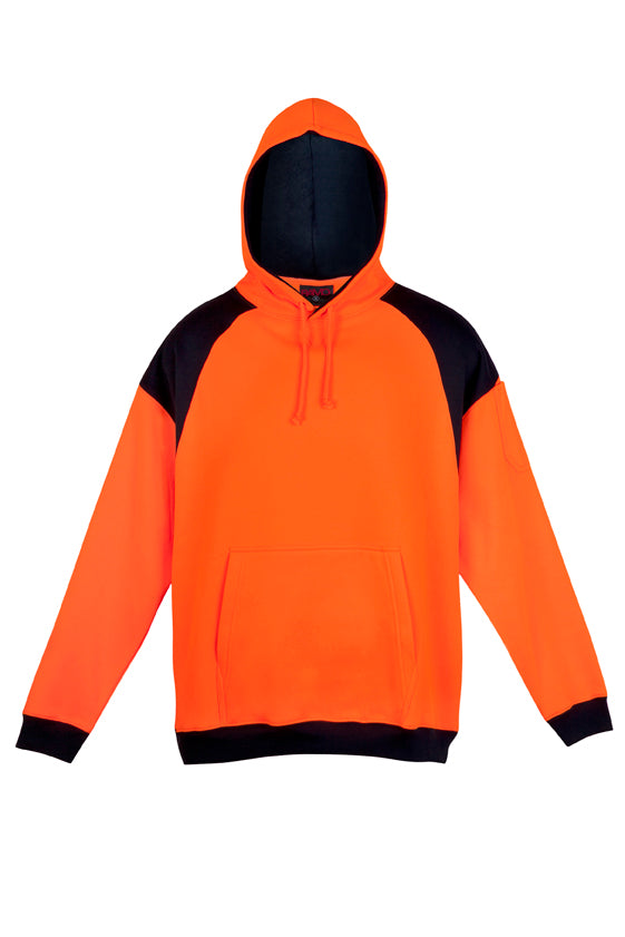 Men Shoulder Contrast Panel Hi Vis Hoodie - WORKWEAR - F303HPW