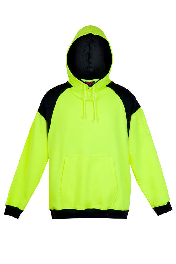 Men Shoulder Contrast Panel Hi Vis Hoodie - WORKWEAR - F303HPW