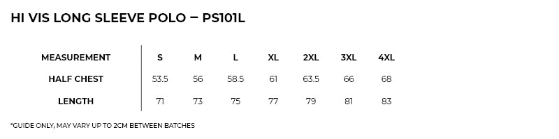 Hi Vis Long Sleeve Polo - PS101L
