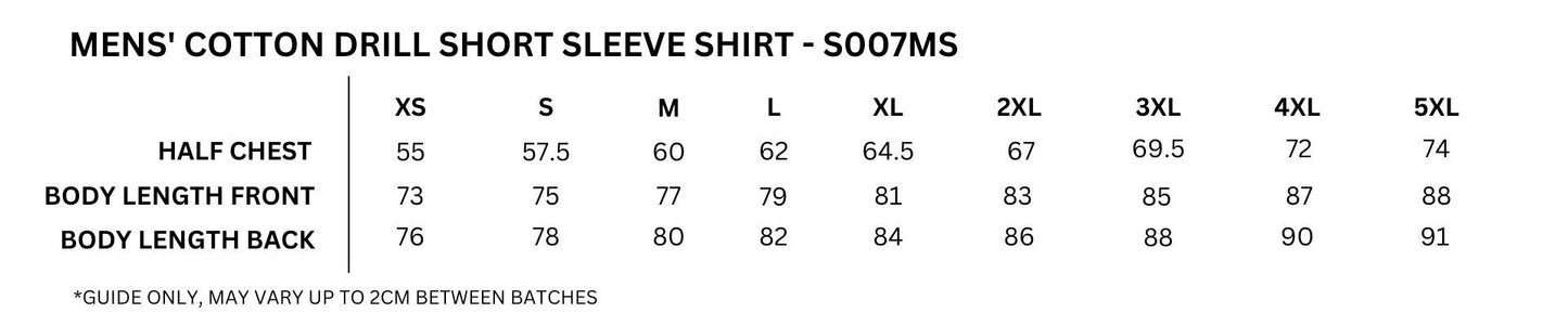 100% Combed Cotton Drill Hi Vis Short Sleeve - S007MS