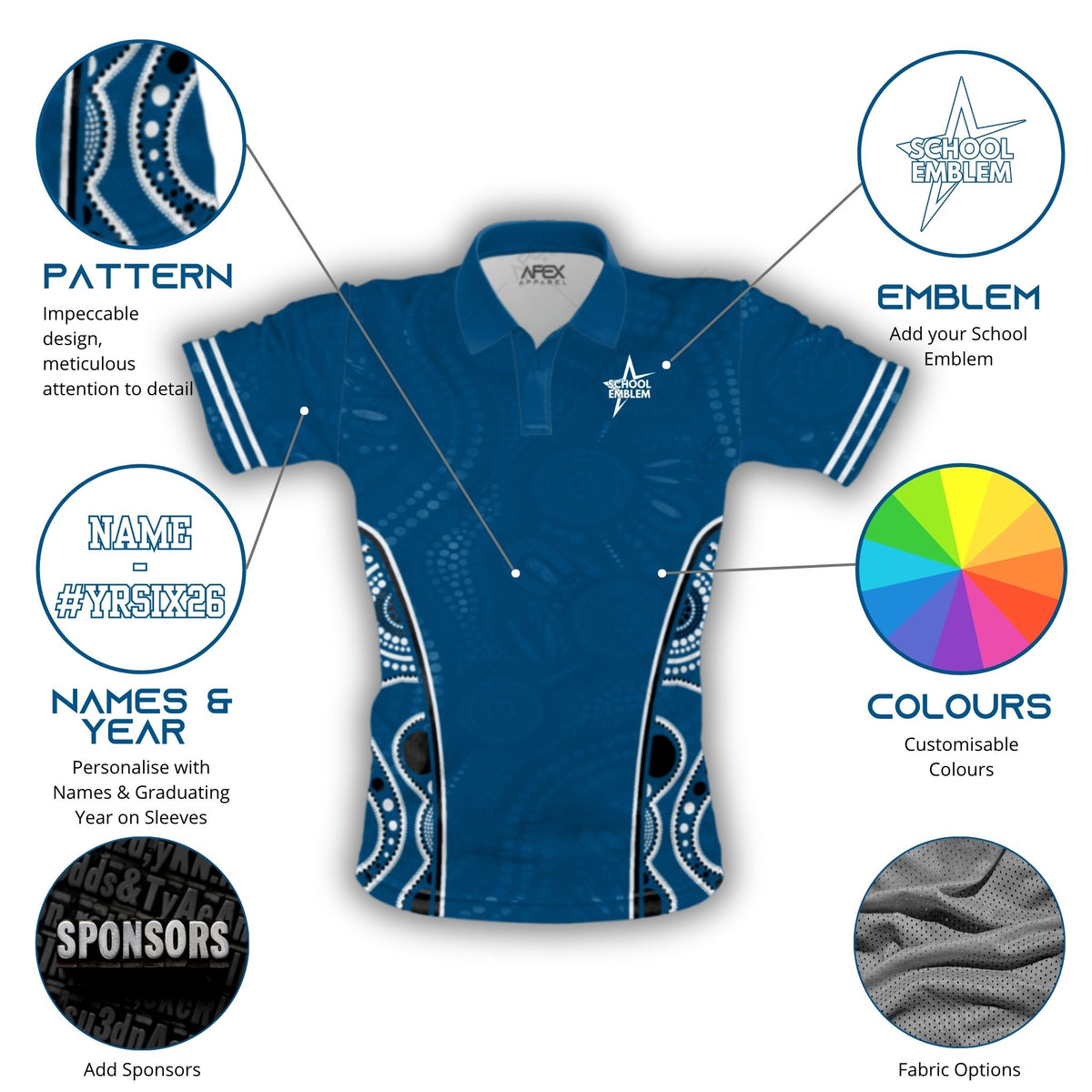 School Leavers Polo Shirt - Indigenous Harmony