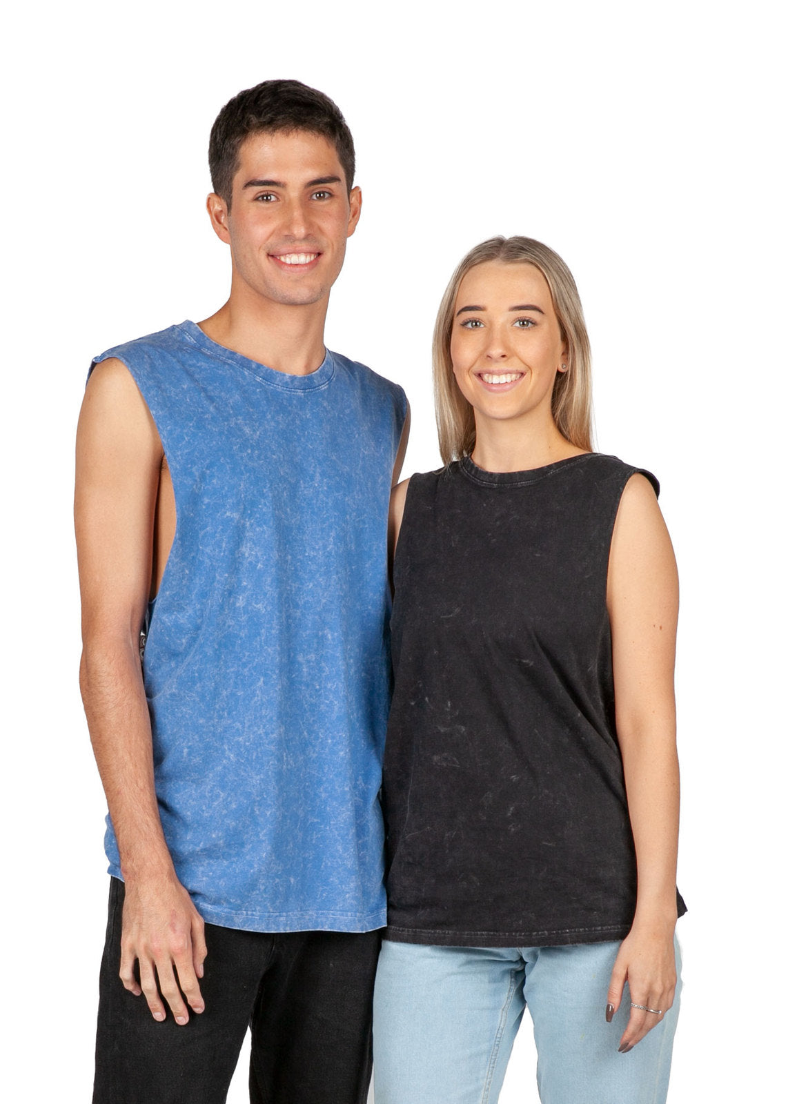 Custom 100% Cotton Men's Stone Washed Tank - T406MS