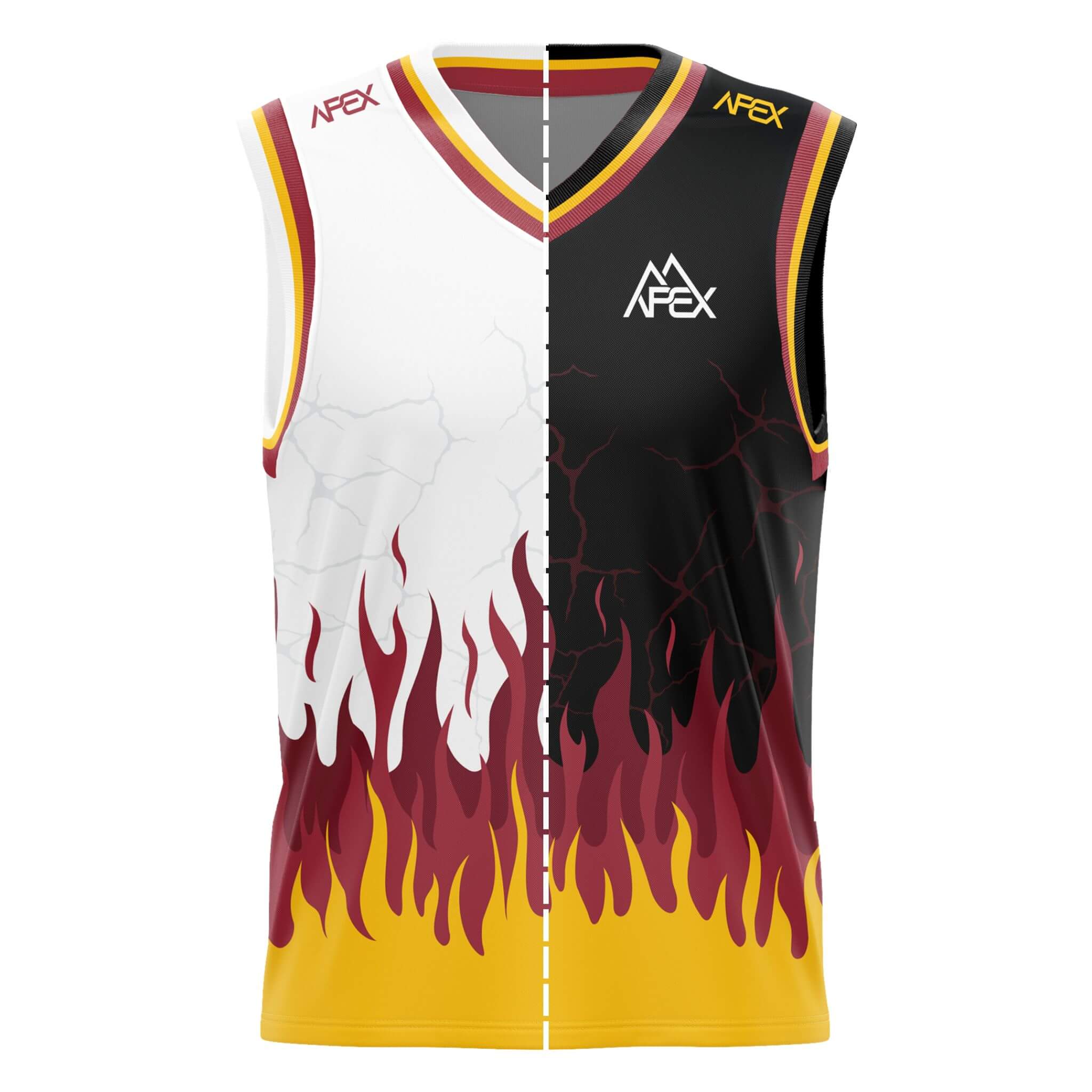 Custom Reversible Basketball Jersey Inferno Apex Custom Apparel Custom Reversible Basketball Jersey Inferno Apex Custom Apparel