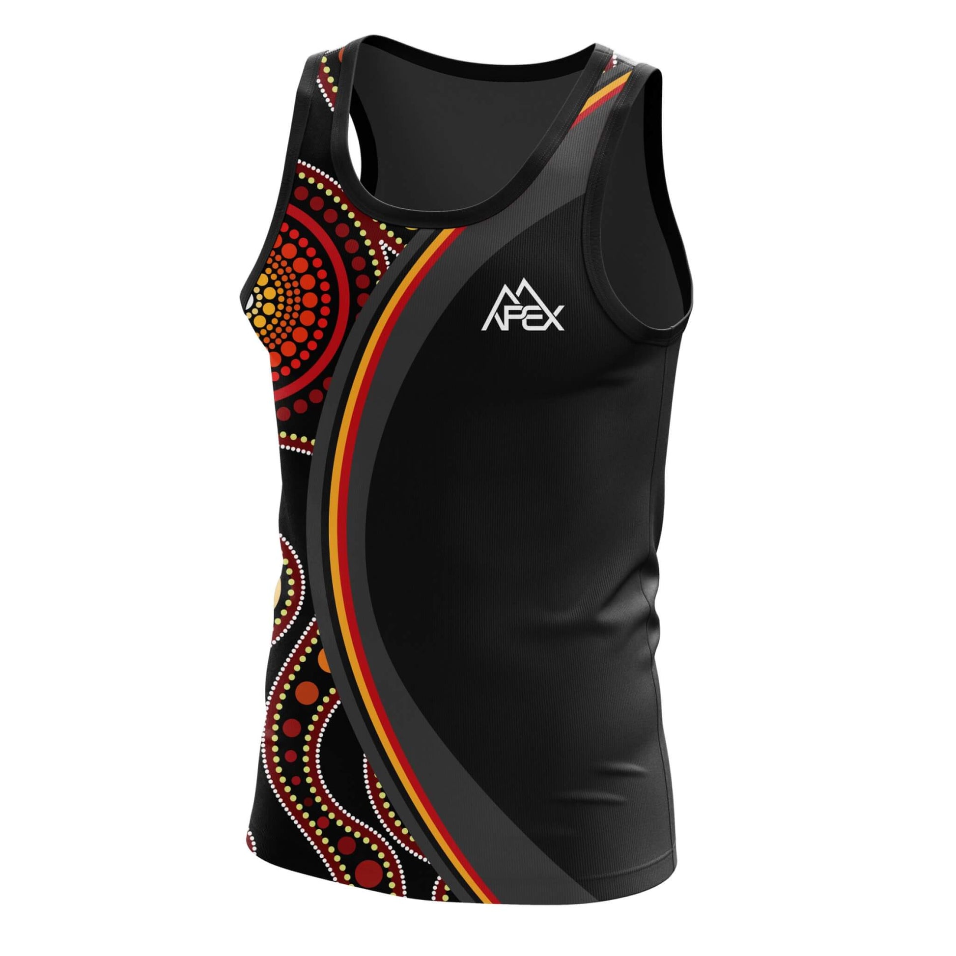 Custom Singlet Indigenous 001 Oztag Singlets – Apex Custom Apparel