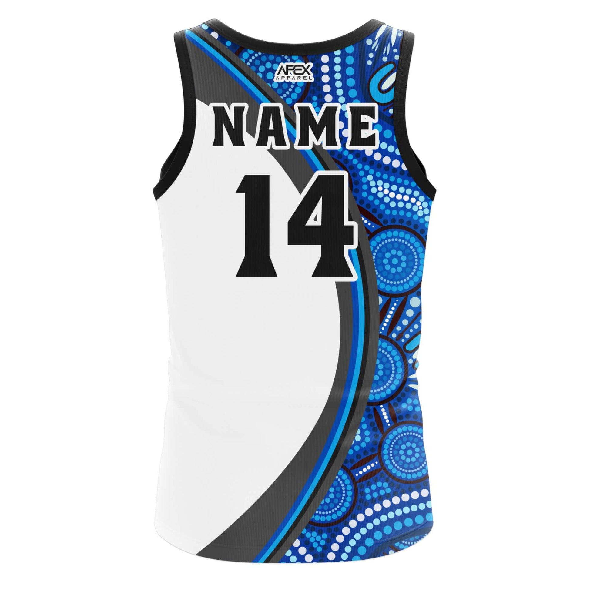 Custom Singlet Indigenous 002 Oztag Singlets – Apex Custom Apparel