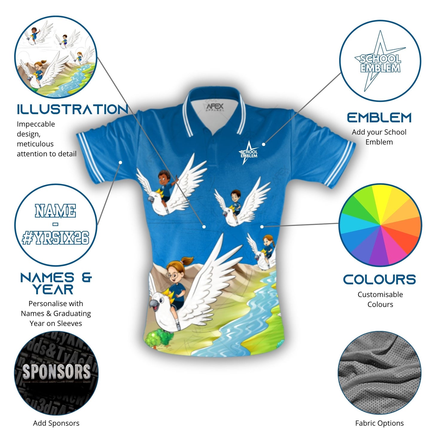 Inspo School Leavers Polo Shirt - Flying High