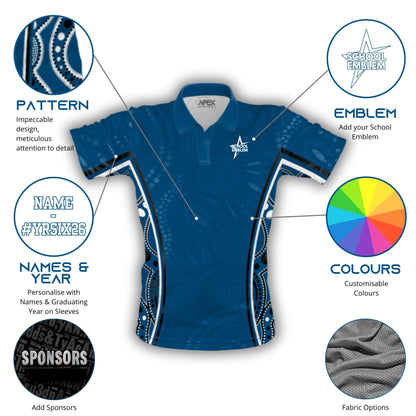 School Leavers Polo Shirt - Indigenous Dreamtime